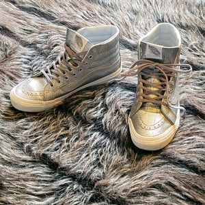 Vans Hi Top Cracked Silver women's 7